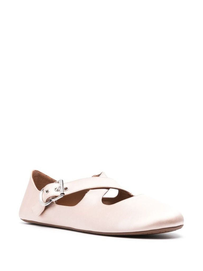 Pink Criss-cross Ballet Flats