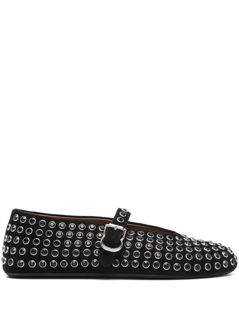 Black Studded Ballet Flats
