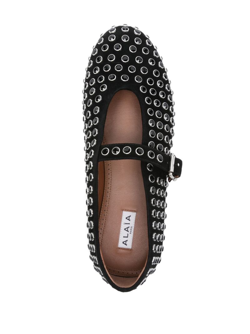 Black Studded Ballet Flats