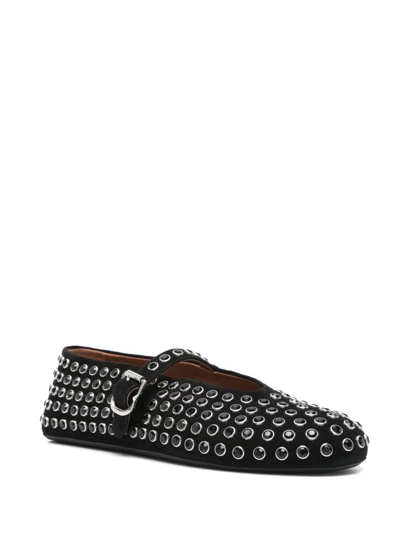 Black Studded Ballet Flats