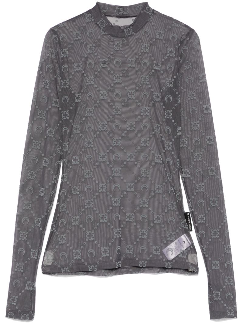 Flocked-moonogram T-shirt