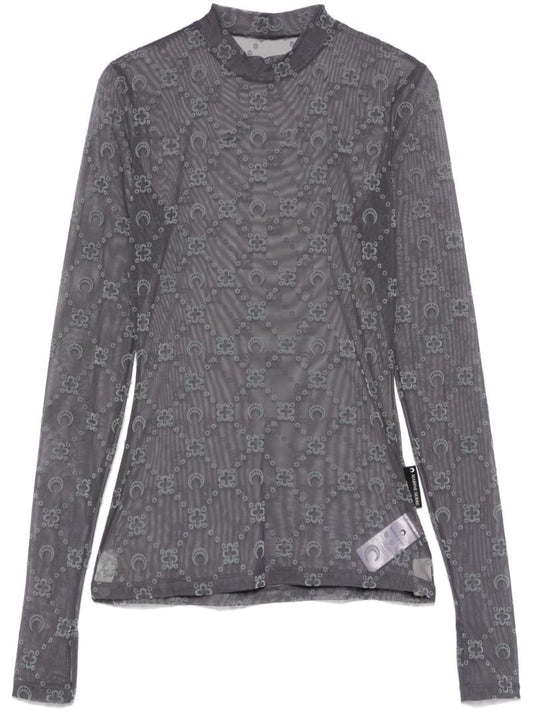 Flocked-moonogram T-shirt