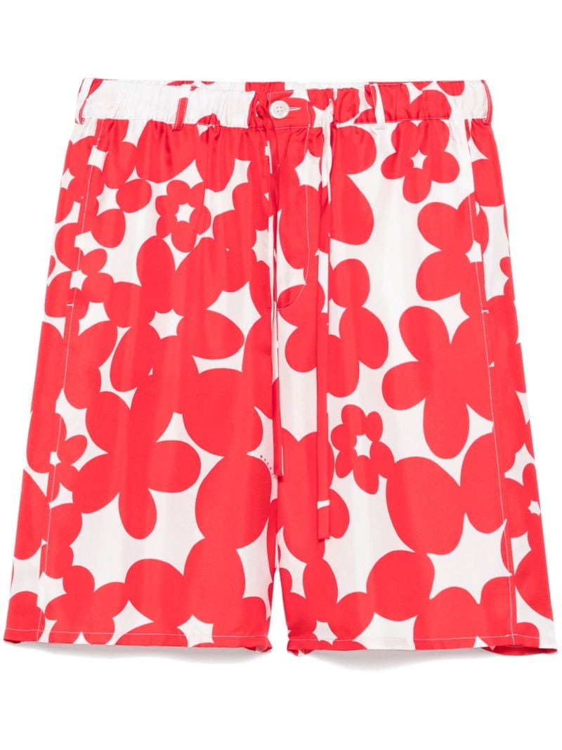 Red Floral-print Shorts