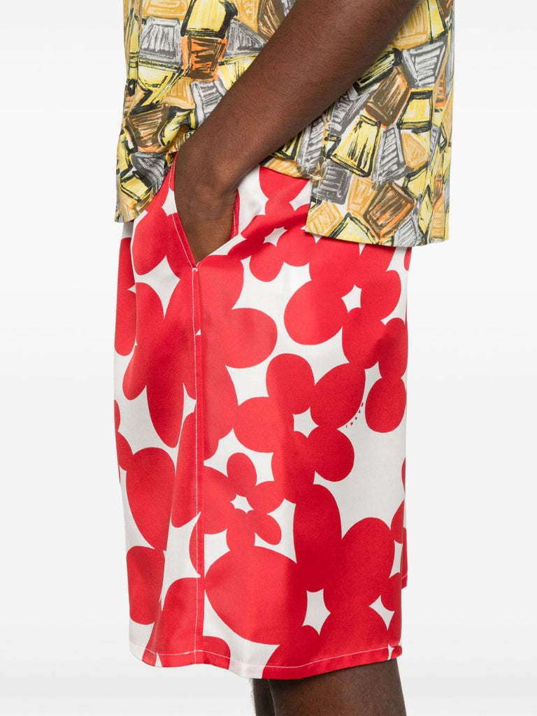 Red Floral-print Shorts