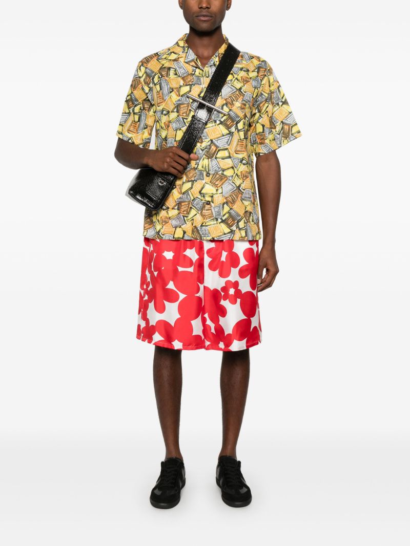 Red Floral-print Shorts