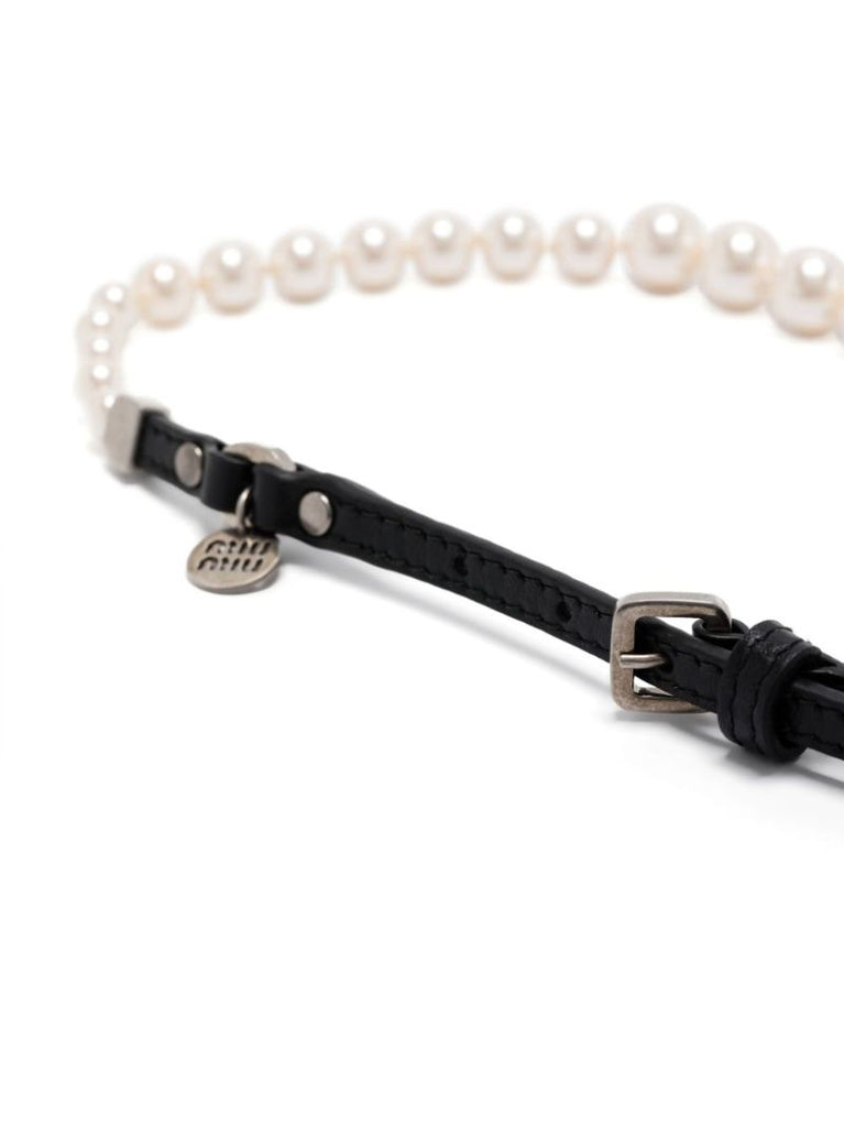 Pearl Leather Necklace