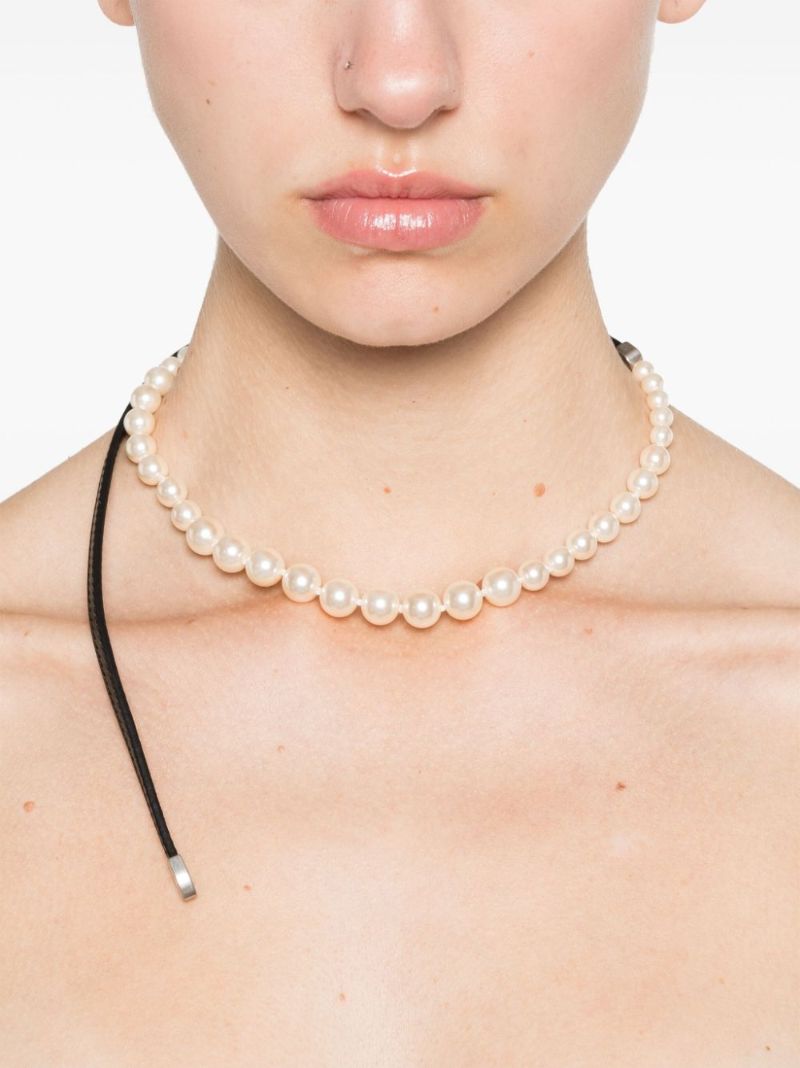 Pearl Leather Necklace