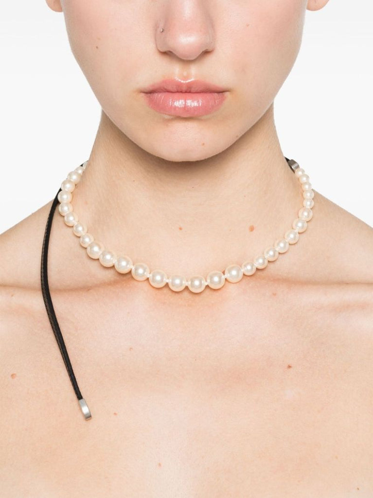 Pearl Leather Necklace
