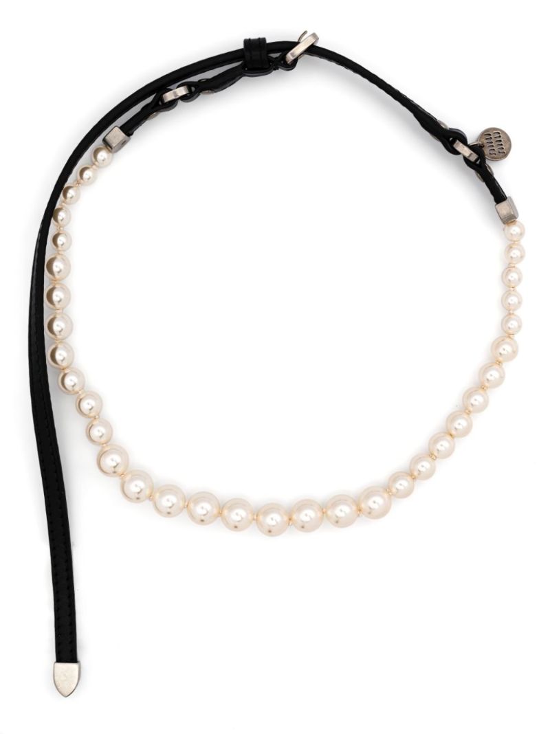 Pearl Leather Necklace