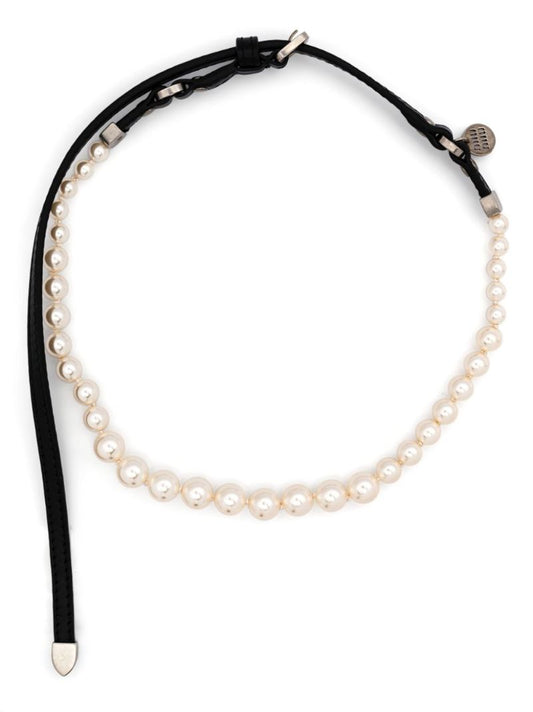 Pearl Leather Necklace