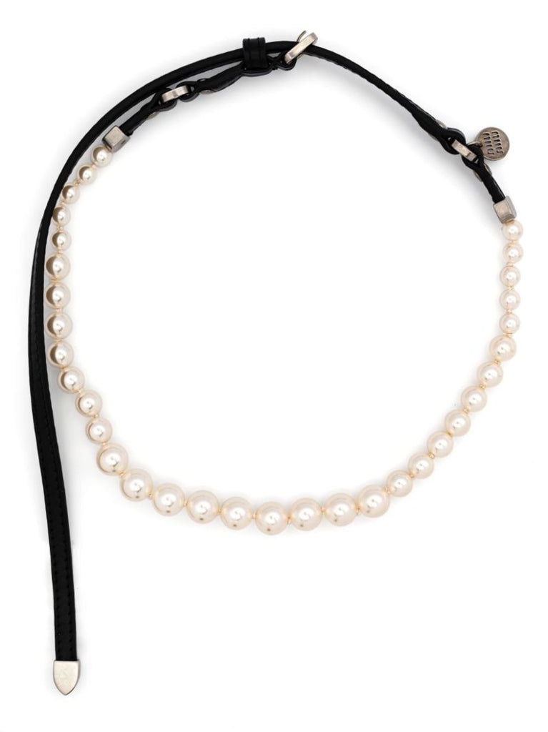 Pearl Leather Necklace