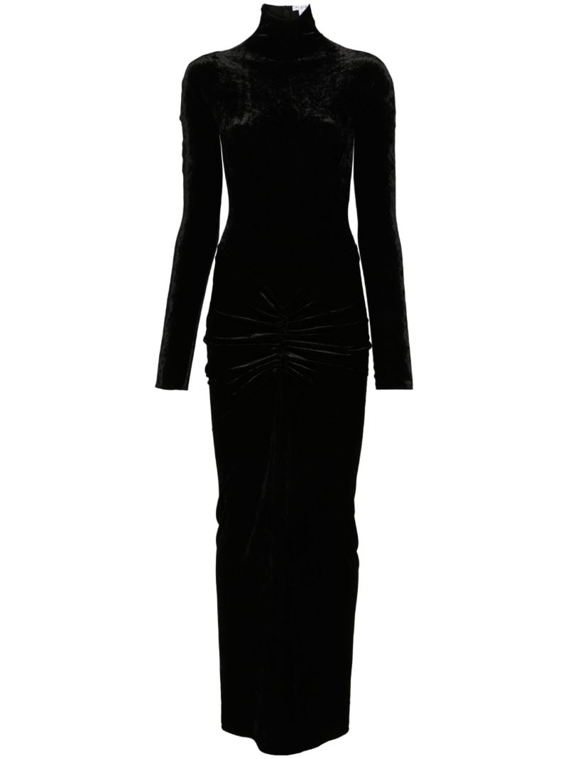 Velvet Draped Maxi Dress
