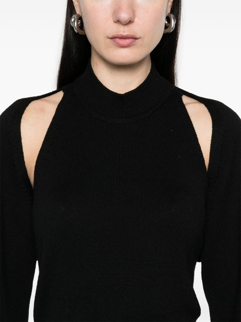 Black Cut-out Sweater