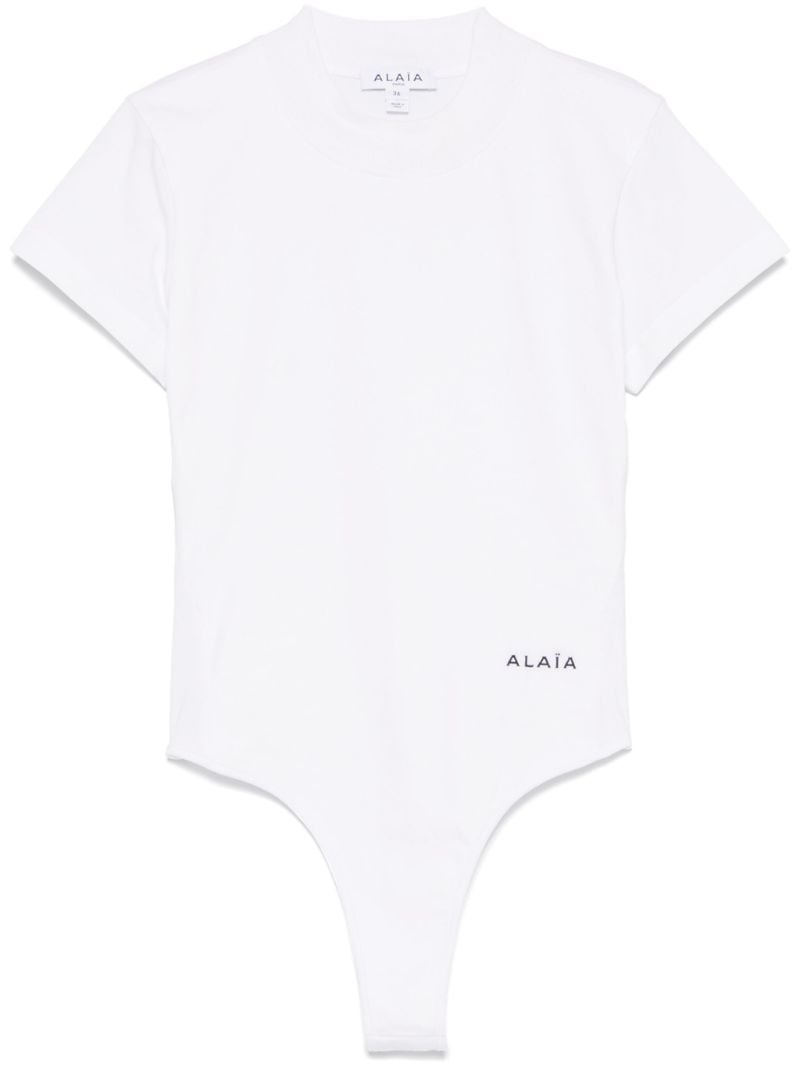 White Logo-print Bodysuit