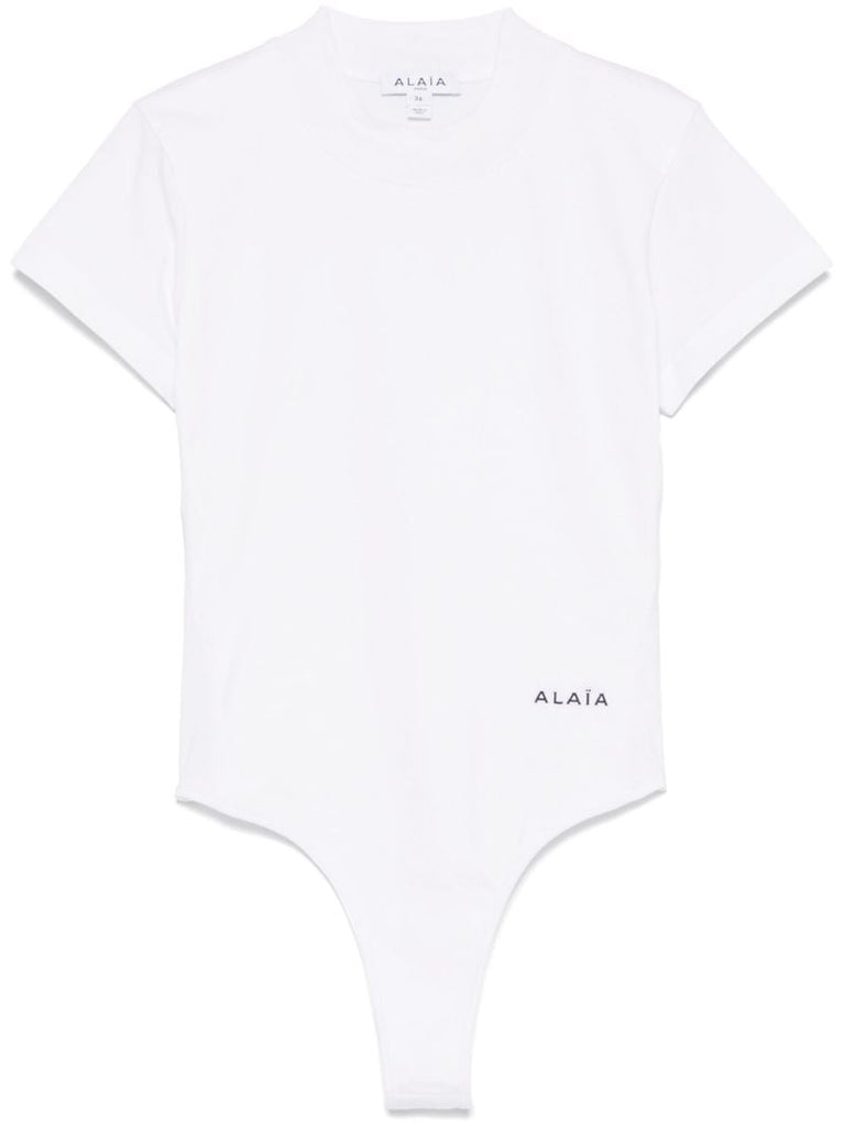 White Logo-print Bodysuit
