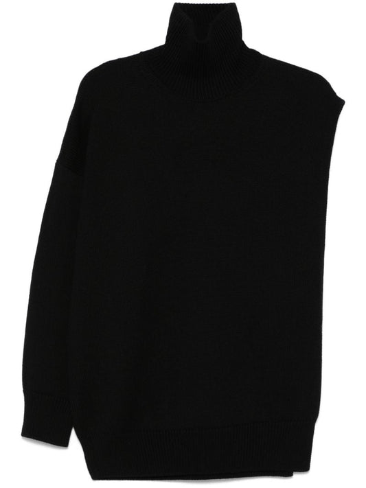 Black Single-sleeved Sweater