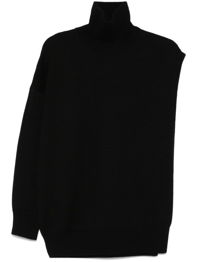 Black Single-sleeved Sweater