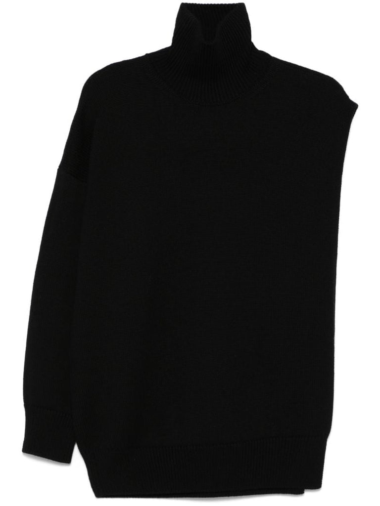Black Single-sleeved Sweater
