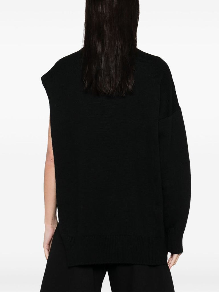 Black Single-sleeved Sweater