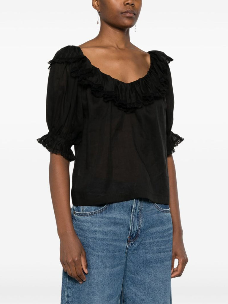 Puff-sleeve Blouse