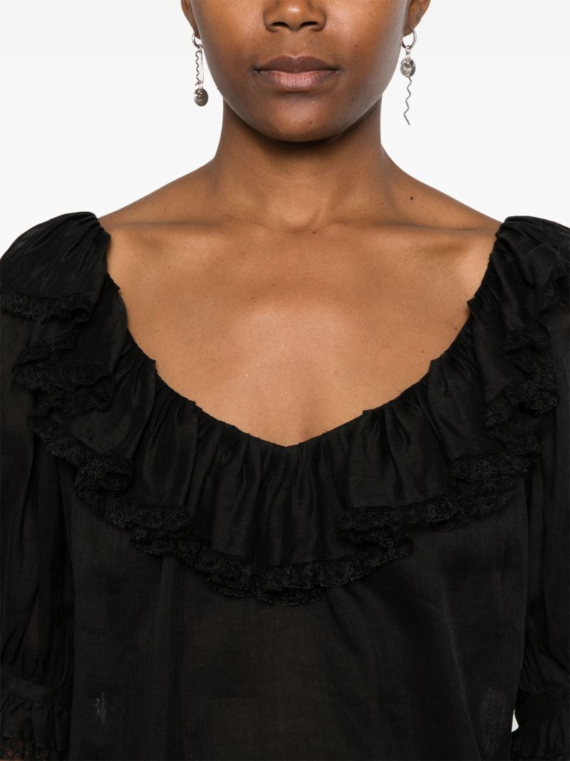 Puff-sleeve Blouse