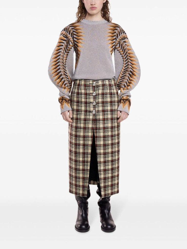 Geometric Pattern Lurex Jumper