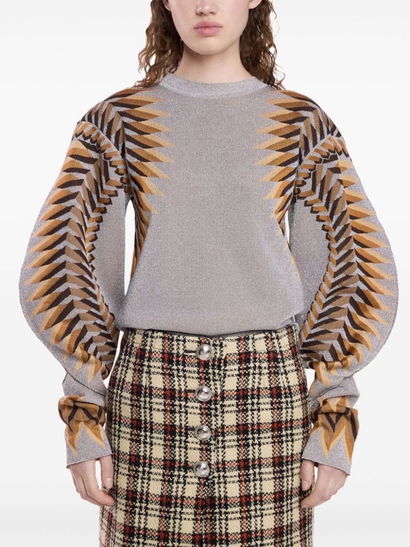 Geometric Pattern Lurex Jumper