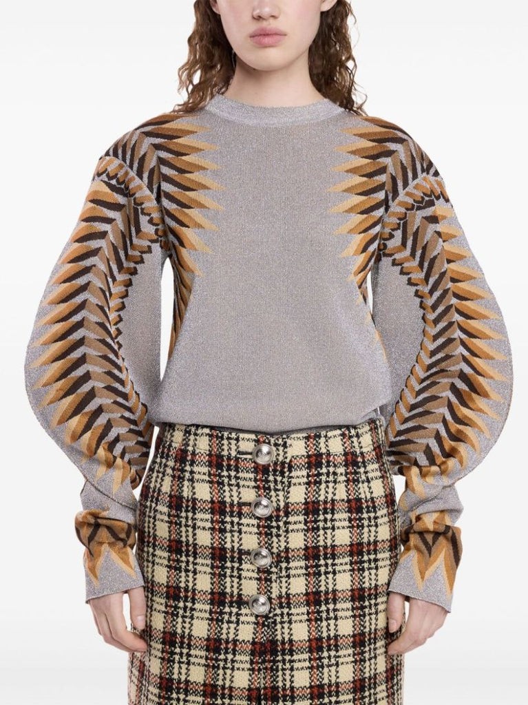 Geometric Pattern Lurex Jumper