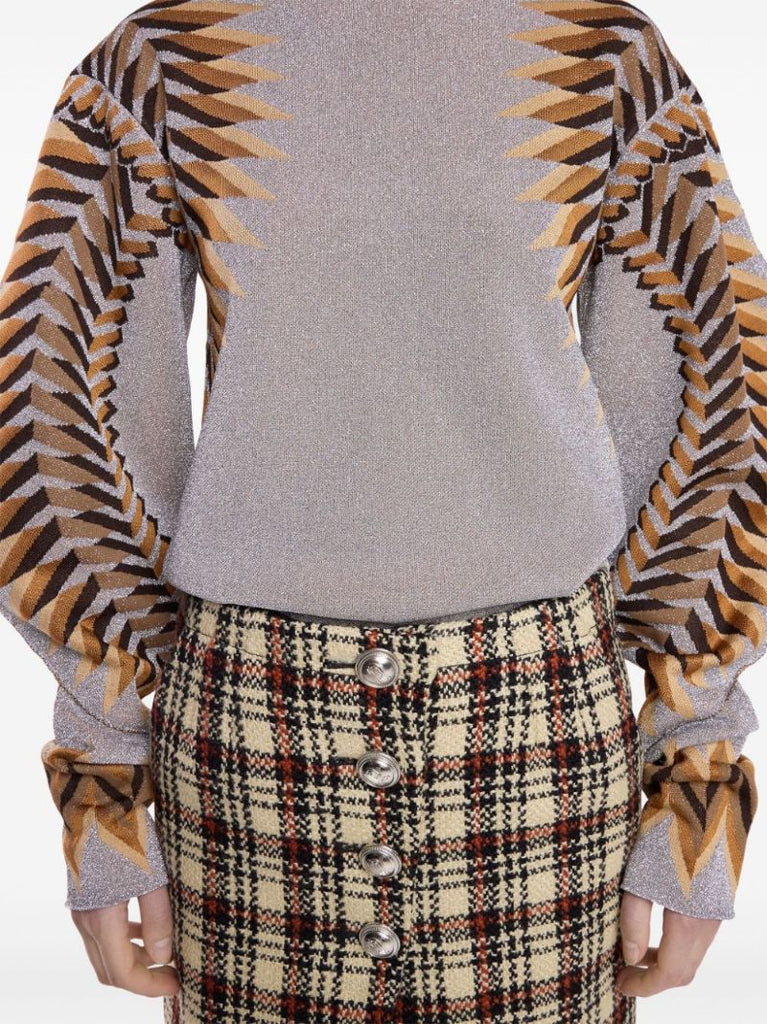 Geometric Pattern Lurex Jumper