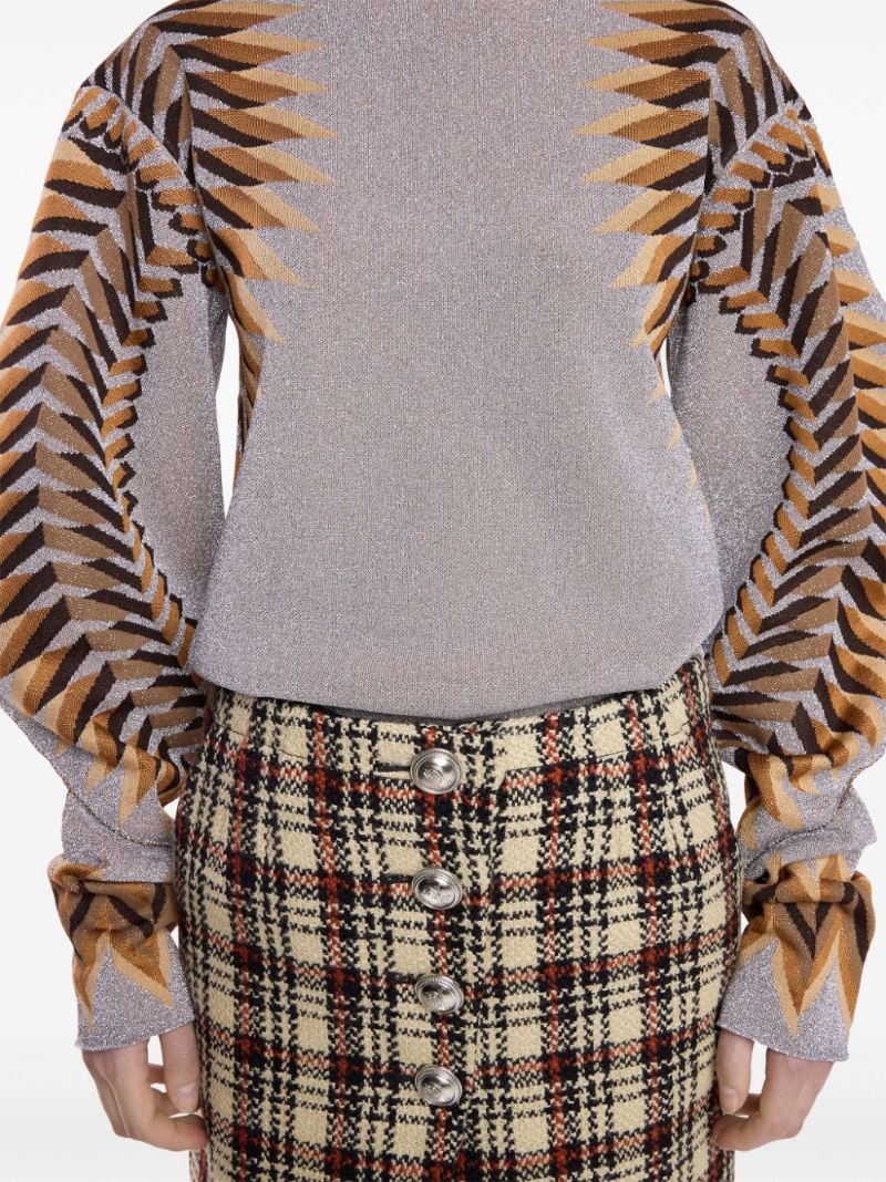 Geometric Pattern Lurex Jumper