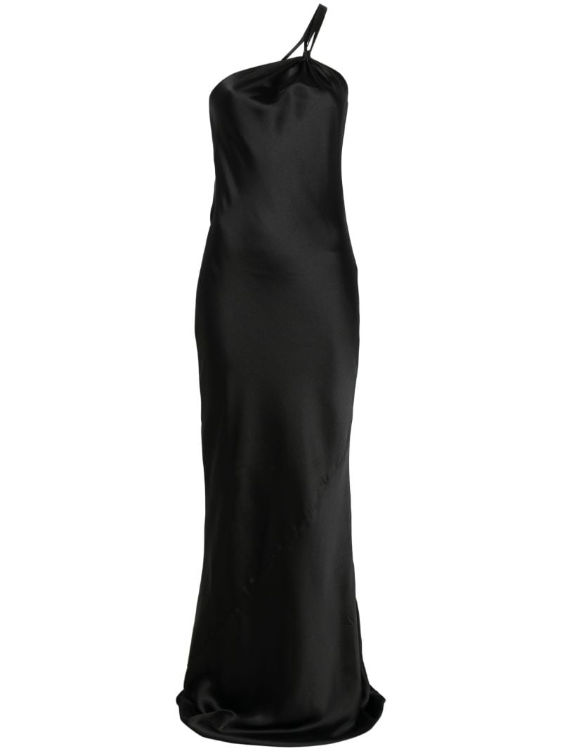 Black One-shoulder Bias Gown