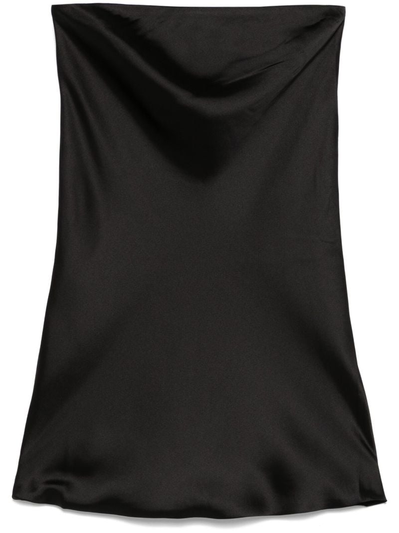 Black Bias-cut Strapless Dress