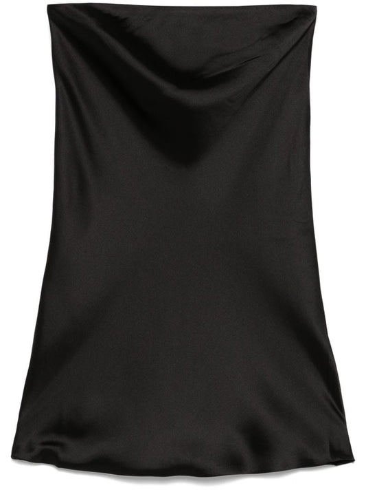 Black Bias-cut Strapless Dress