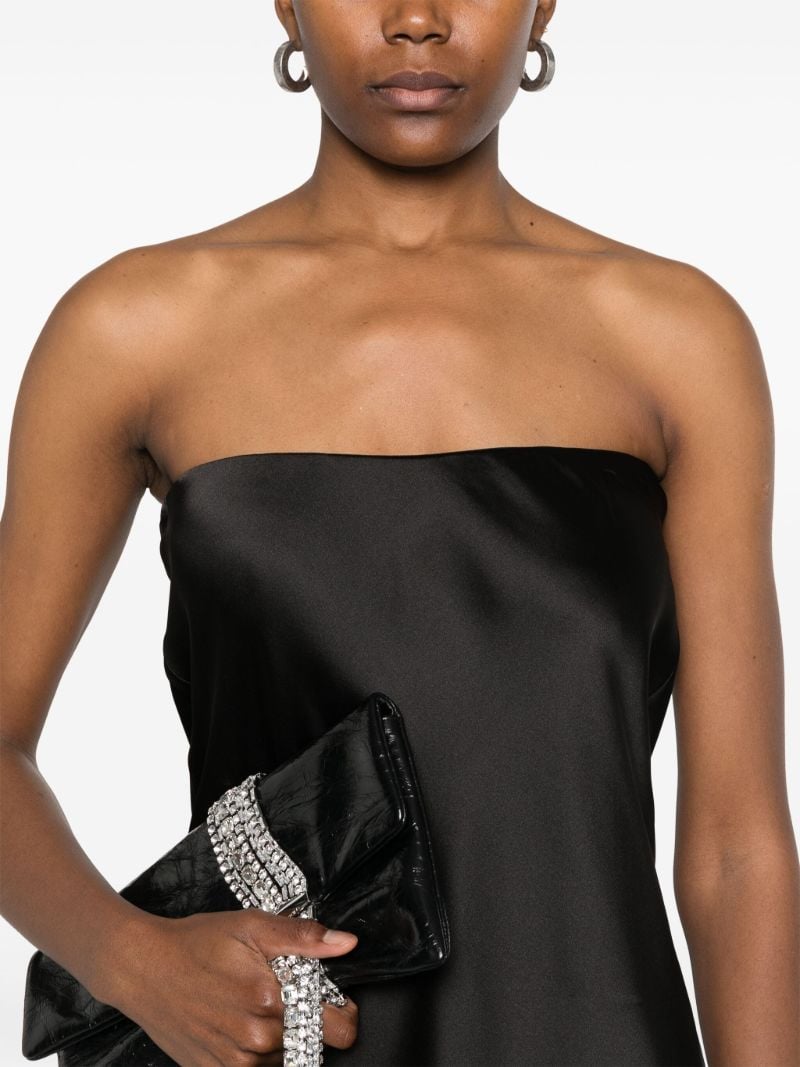 Black Bias-cut Strapless Dress