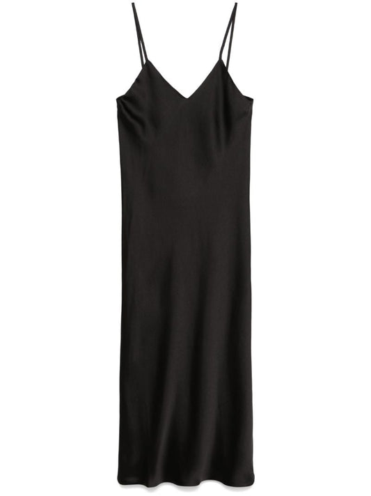 Black Bias-cut Slip Dress