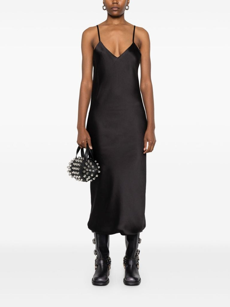Black Bias-cut Slip Dress