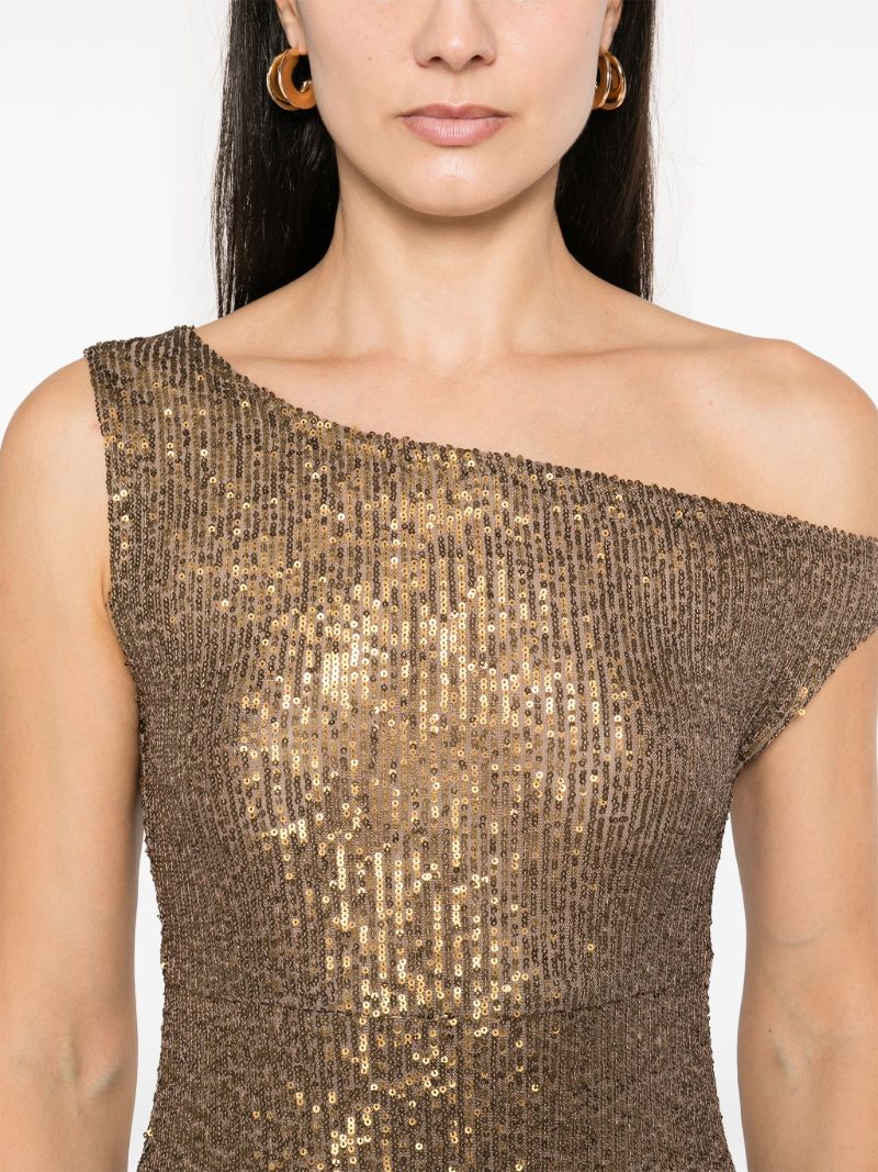 Brown One-shoulder Gown