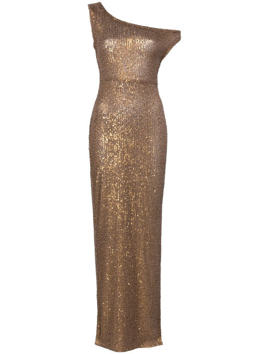 Brown One-shoulder Gown