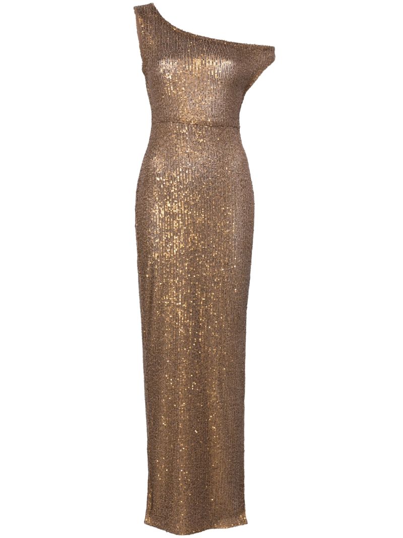 Brown One-shoulder Gown