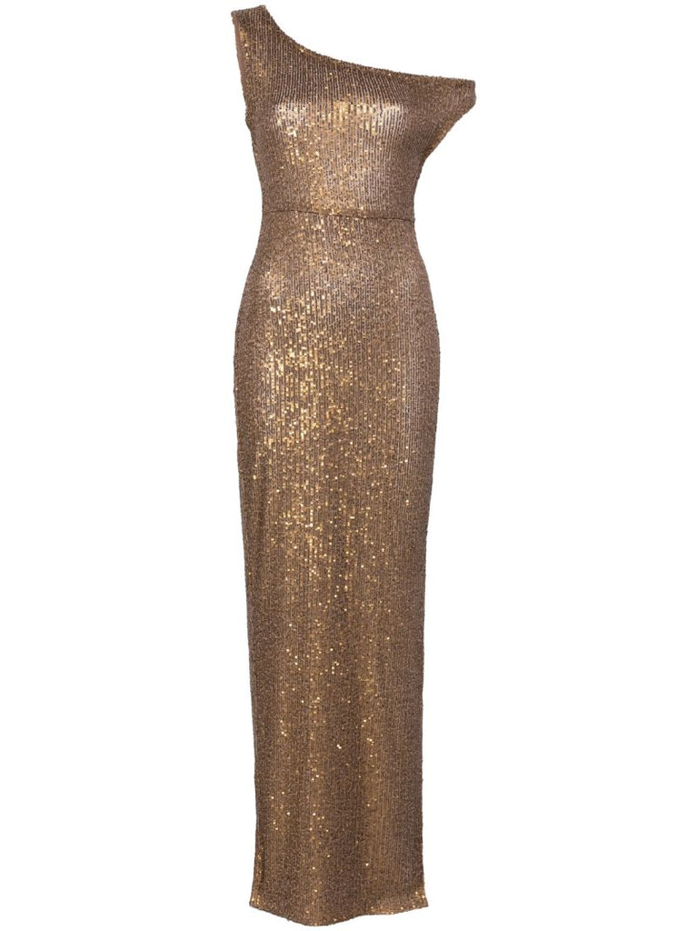 Brown One-shoulder Gown