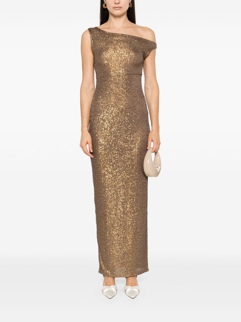 Brown One-shoulder Gown