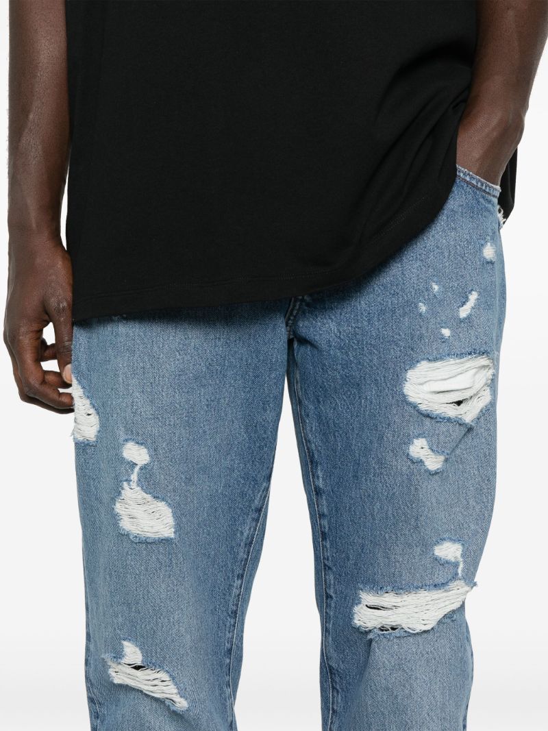 Distressed Straight Jeans