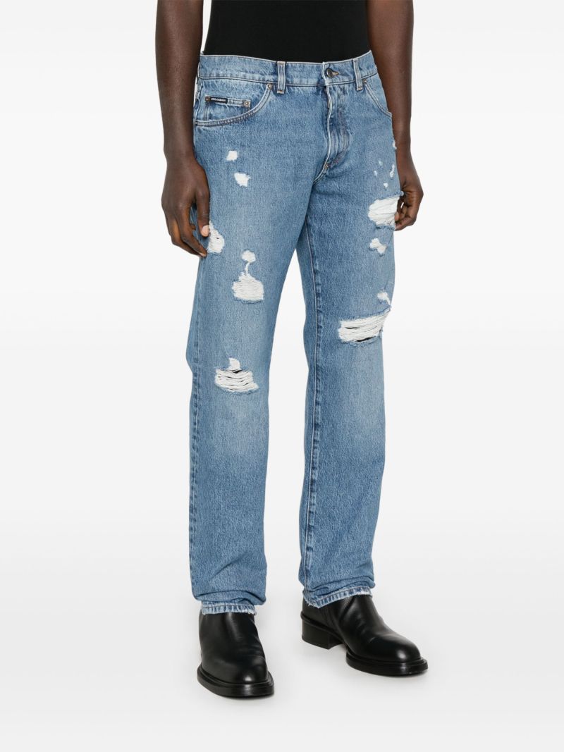 Distressed Straight Jeans