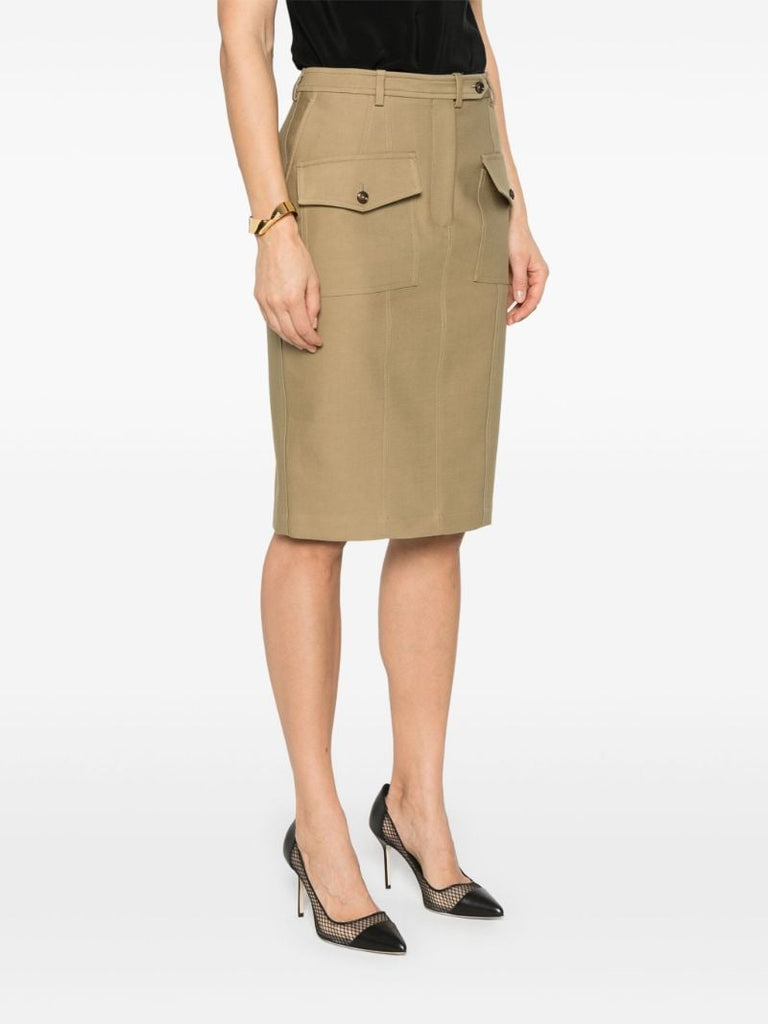 Twill Midi Skirt