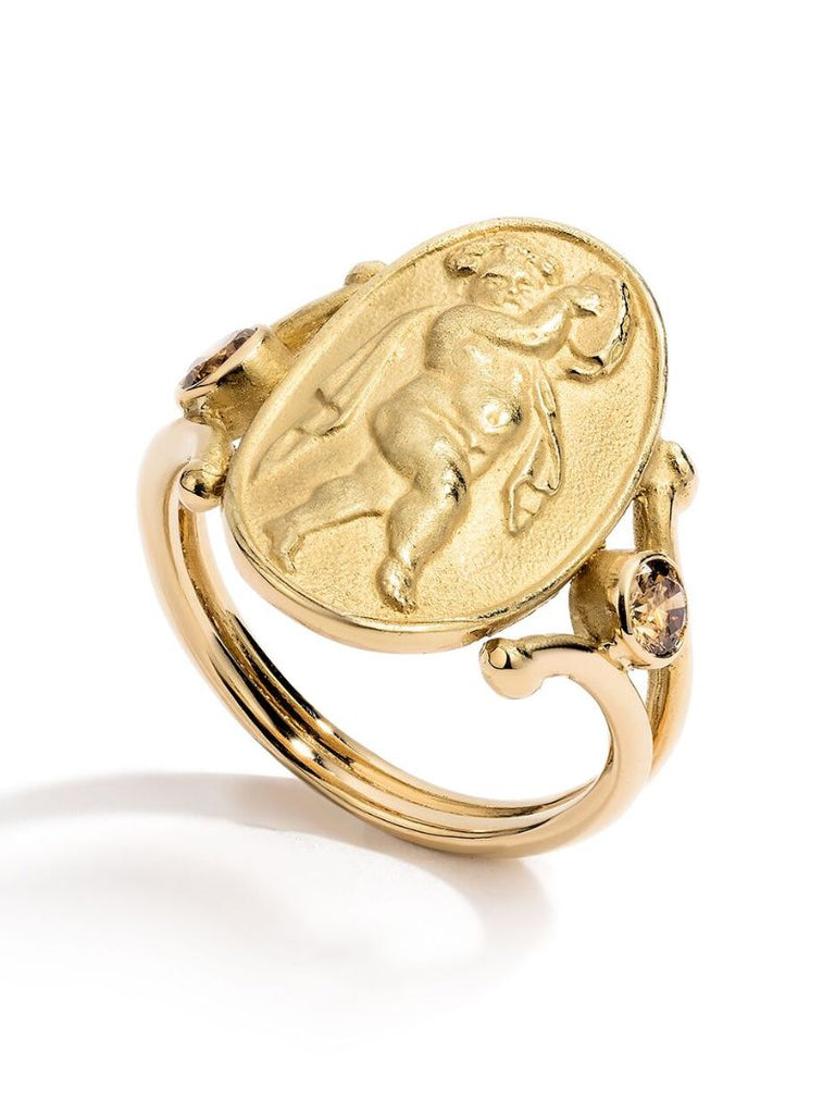18kt Yellow Gold Danzante Diamond Ring