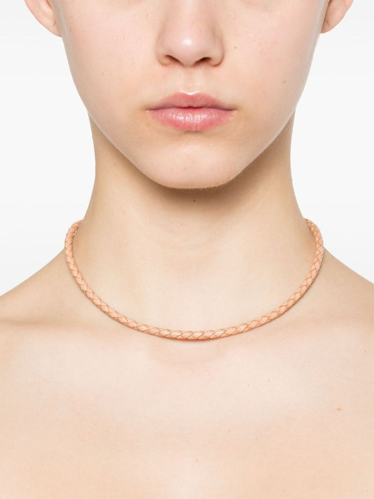 18k Yellow Gold Intreccia Leater Necklace