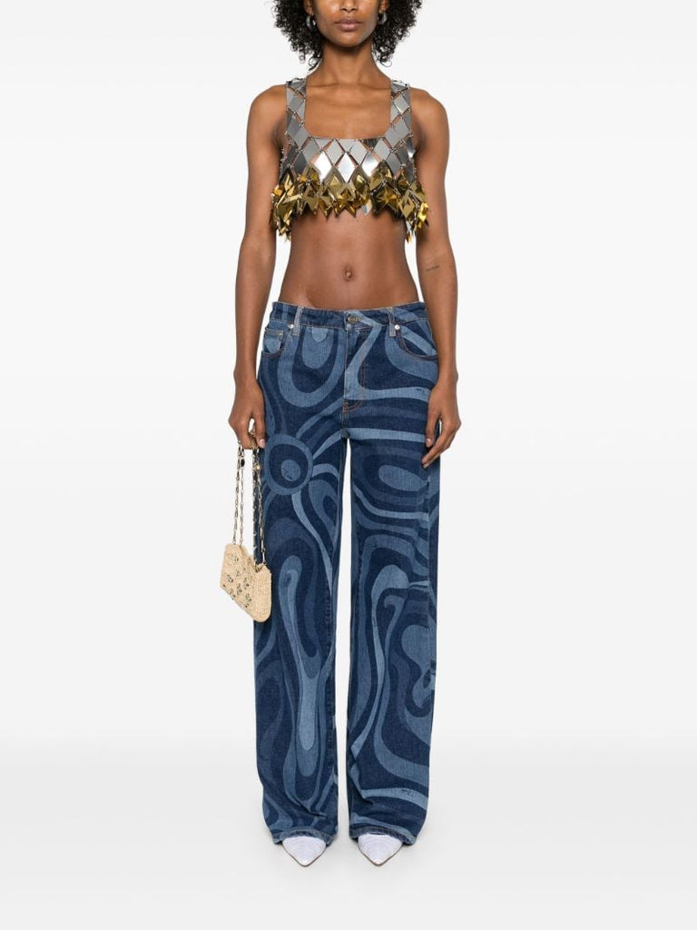 Silver Disc-embellished Top