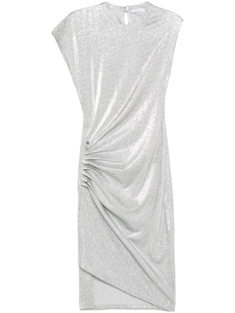 Draped Asymmetric Mini Dress