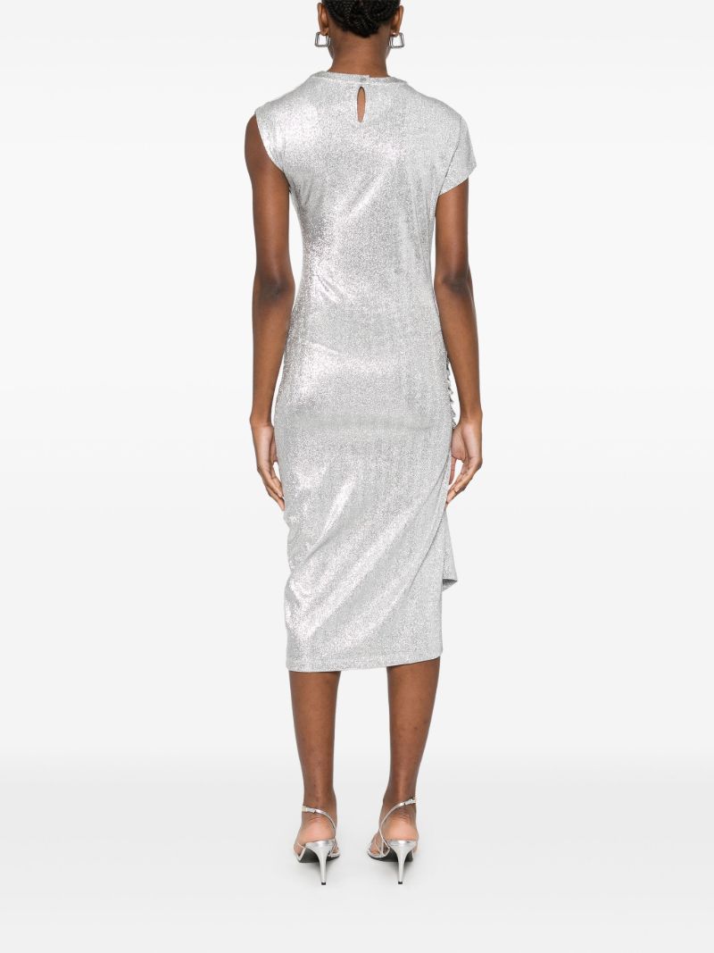Draped Asymmetric Mini Dress