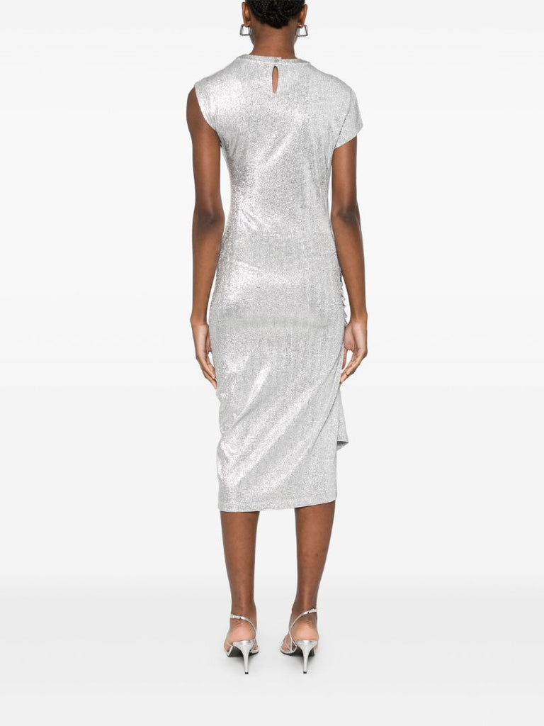 Draped Asymmetric Mini Dress